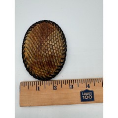 Don Johnson Handcrafted Snakeskin Leather Whipstitch Oval Belt Buckle Brown Tan