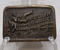 1970s Power Denims Western Wear Jeans Riding Bull Cowboy-Cowgirl Belt Buckle