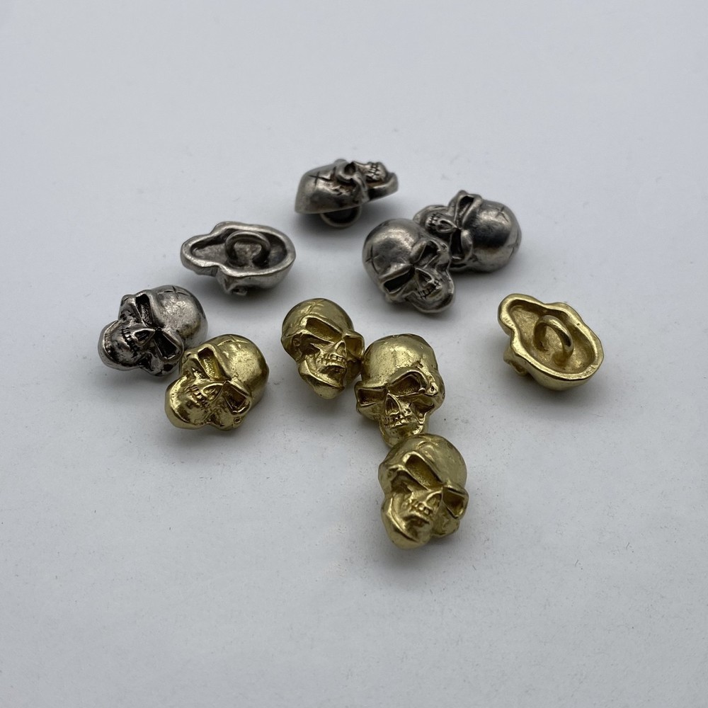 Brass Skull Sewing Button,Clothing Shank Button,Brass Sewing Button lot