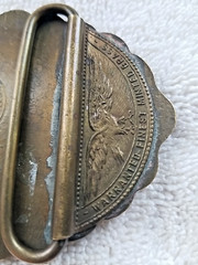 Vintage SFPD Belt Buckle Montauk Silver Co Americas Finest Brass Collectible