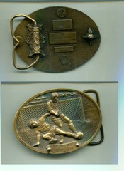 ROCKFORD UNITED SOCCER CLUB ROCKFORD ILLINOIS BELT BUCKLE 1982 184 /400