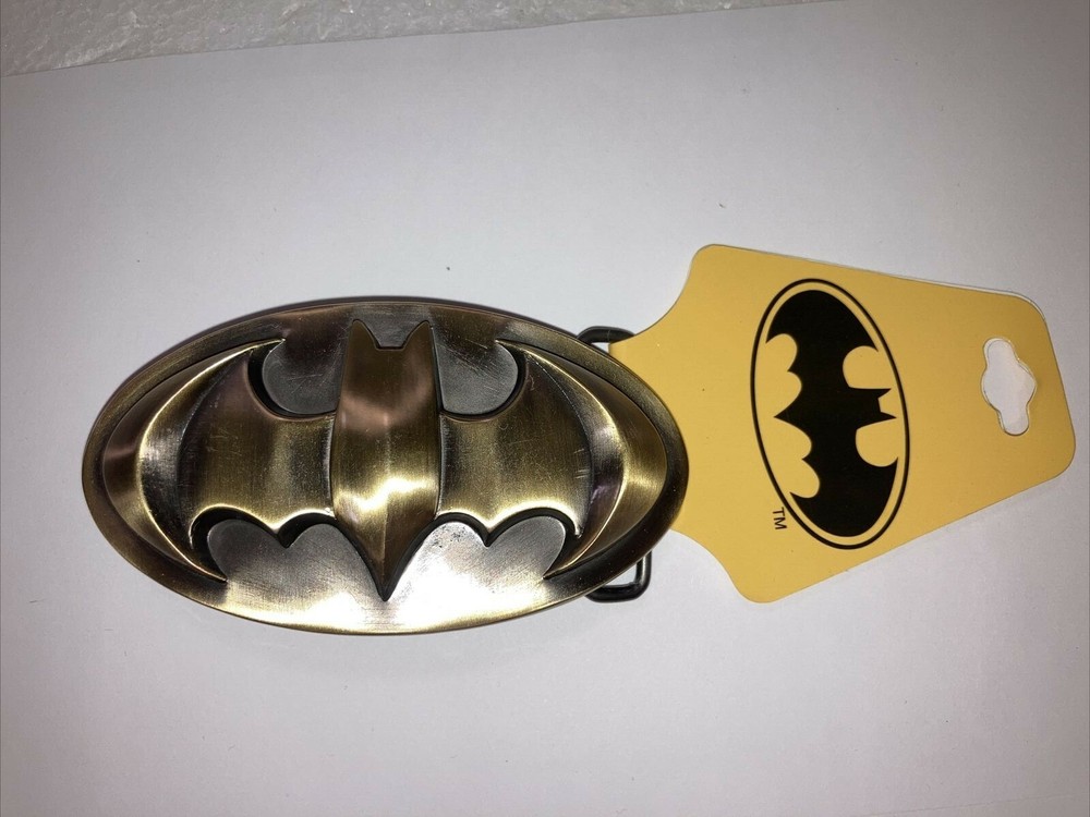 Batman Logo 3D Brass Metal Belt Buckle Vintage by CPGA Designs NEW