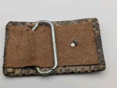 Vintage Genuine Python Snakeskin Belt Buckle Leather Western Exotic Handmade