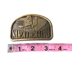 Vintage Raleigh Lights Cigarettes Pewter Belt Buckle Trucker 1980s Tobacco