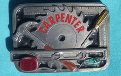 CARPENTER BELT BUCKLE C+J INC 1994 HAMMER SCREWDRIVER