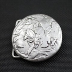 Round Belt Buckle With Irregular Vintage Patterns, Stylish Accessory