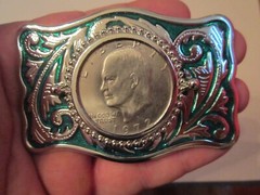 1972 LIBERTY SILVER DOLLAR COIN BELT BUCKLE – GW-12