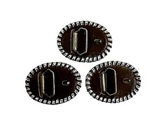 EAGLE Belt BUCKLE w/ SILVER Edge LACING Handmade Sm. BLACK LEATHER Western/Biker