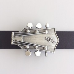Antique Brushed Silver Guitar Music Belt Buckle also Stock in the US