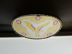 EAGLE Belt BUCKLE 2 1/4&Prime; x 3 1/8&Prime; Silver, Gold + Red Metal w Rope Edge Biker/USA