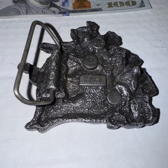 Vtg Bergamot Brass Works 1981 Country Western Brass Belt Buckle USA Rare Old