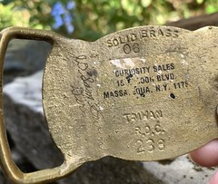 Vintage YUKON Public Safety Solid Brass Belt Buckle Police Fire Badge 2×3”