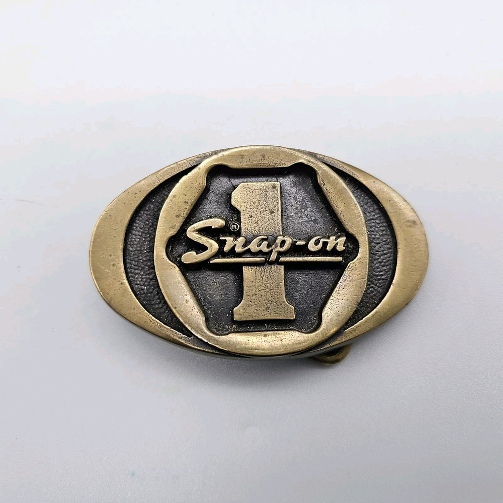Vintage 1970s Snap-On Tools Company Solid Brass BTS SPP-455 Belt Buckle USA #1