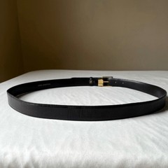 Vintage Barneys New York Lizard Skin Belt Gold Buckle Italy Mens Size L