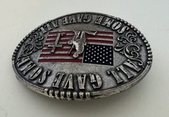 Silver Belt Buckle Cody James Men&rsquo;s Flag Patriotic Military Memorial Oval Large