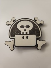 Vintage 2005 Nintendo Power Up Mushroom Skull Belt Buckle White And Black