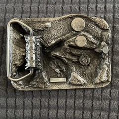 1984 Bergamot Brass Works Country WestMusic Belt Buckle Fiddle & Banjo & Guitar