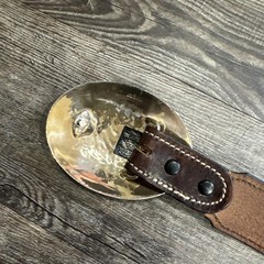 Crumrine Western Bronze Belt Buckle Gold Tone Bucking Horse made in USA