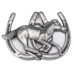 Horse and Saddle Belt Buckle Western Cowboy Native American (HRS-12)