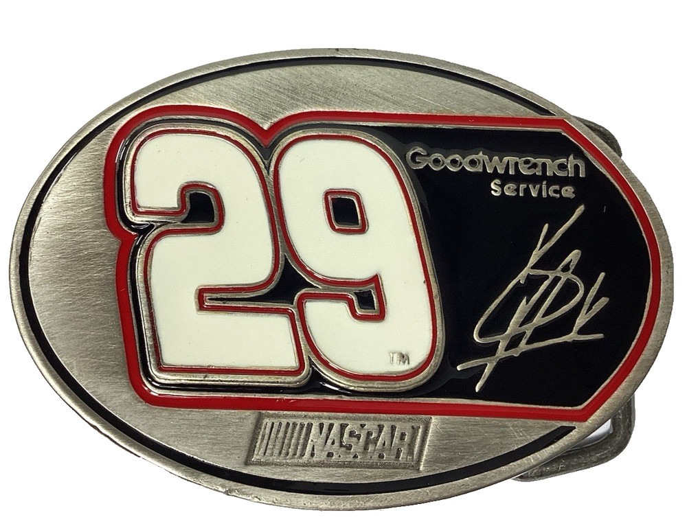 Brand New 2002 Nascar #29 Kevin Harvick Goodwrench Service Pewter Belt Buckle
