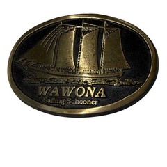 Vtg Wawona Sailing Schooner Bronze Belt Buckle Limited Edition 48/1000 Seattle