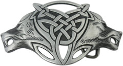 Men Gothic Funny Lovely Celtic Wild Wolf Fox Double Head Belt Buckle