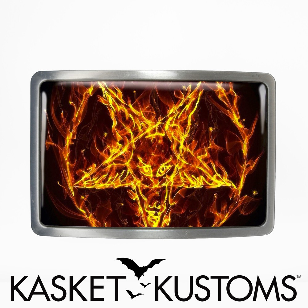 Baphomet Belt Buckle – Satanic Inverted Pentagram Gothic Belt Buckle – 666