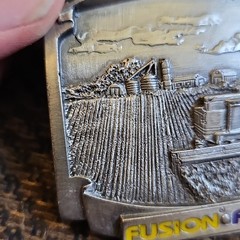 Vintage Collectible Fusion Flexstar Farm Glasses Silver Tone Metal Belt Buckle