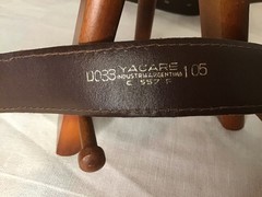 Yacare Industrias Argentinas Belt. Metal Buckle Genuine Alligator Skin 46” x1”