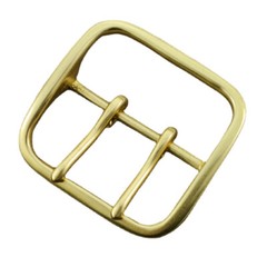 Solid Brass Double Prong Belt Buckle for 60mm Wide Leather Replacement Gold