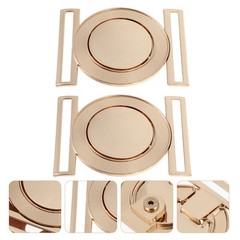 2 Pcs Metal Decorative Buttons Waist Buckle Belt Accessory Women&rsquo;s Boy Buckles