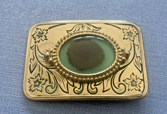 GOLD Western Belt Buckle With Polished Stone