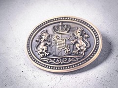 Western Belt Buckle With Handmade Leather Strap | Royal Lion Design