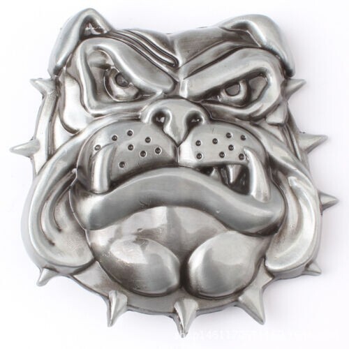 Bulldog Belt Buckle Western Cowboy Native American Motorcyclist (HDG-01)