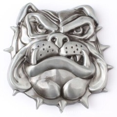 Bulldog Belt Buckle Western Cowboy Native American Motorcyclist (HDG-01)