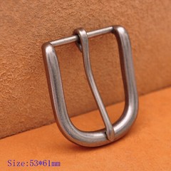 Solid Antique Silver Prong Pin Buckle Men Leather Belt Replacement Buckle 39mm