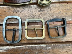 Vintage Belt Buckle Lot Western Texas Star Eagle Solid Brass Nickel Cowboy ADM