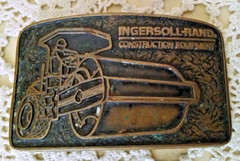 INGERSOLL RAND BELT BUCKLE CONSTRUCTION EQUIPMENT APC SOLID BRONZE ROLLER PAVER.