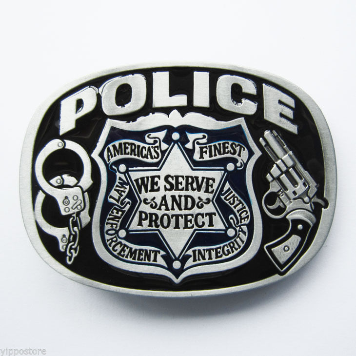 Police America&rsquo;s Finest Metal Belt Buckle