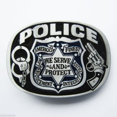 Police America&rsquo;s Finest Metal Belt Buckle