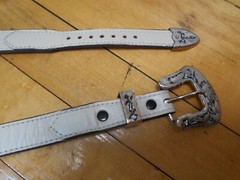 Alpaca Mexico 3-Piece Buckle Set w/ Justin Ivory Leather Belt Size 30
