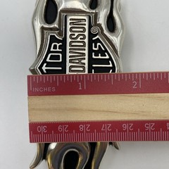 Vintage Y2K Belt Buckle HARLEY DAVIDSON Motorcycle Flames Chrome Metal Western