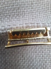 Men&rsquo;s Christian Dior Gold Toned Logo Sawtooth Clamp Belt Buckle Made in Spain
