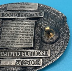 You’ve Been Farming Long? USA Reiman Publications Solid Pewter Belt Buckle /2500