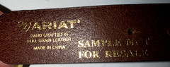 Ariat Embossed Sample Belt W/Iron Cross Belt Buckle Silver Black Never worn