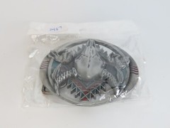 New Raised Steer Skull Belt Buckle Enameled South Western Metal Pewter Tone
