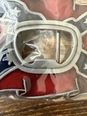 Flag Bottle Opener Belt Buckle 3.5 In L X 2.5 In W- NOS