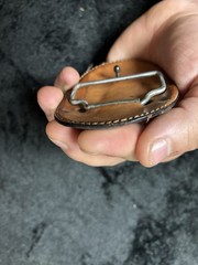 Belt buckle Arango Leather Mexico Black Leather. 3 1/2&Prime; X 2 1/2&Prime;