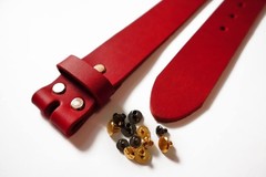 1.5 inch Men&rsquo;s Cowhide Geniune Leather Belt 38mm 40 (Waist 40), Red