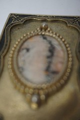 Western Belt Buckle Brass Handmade Mexican Crazy Lace Agate